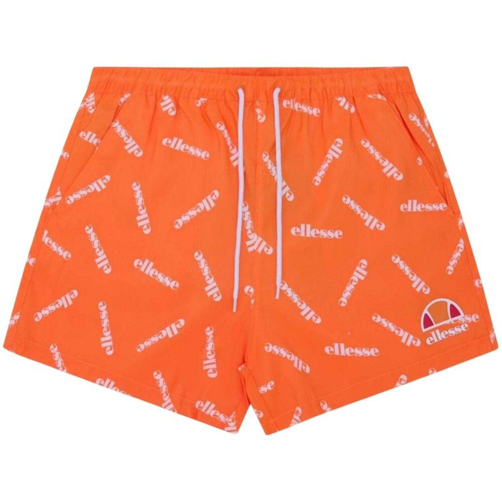 Ellesse Mens Oscar All Over Logo Swim Shorts / Neon Orange